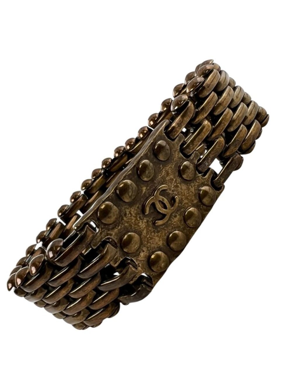 Chanel Vintage CC Logo Blanc Bracelet